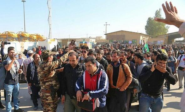 تصاویر : خروج زائران اربعین حسینی از مرز مهران