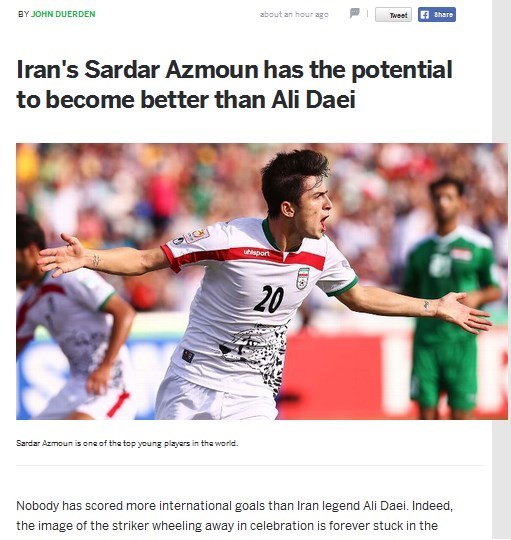 یادداشت ویژه سایت ESPNFC درباره آزمون/سردار پتانسیل بهتر‌شدن از علی دایی را دارد+تصویر