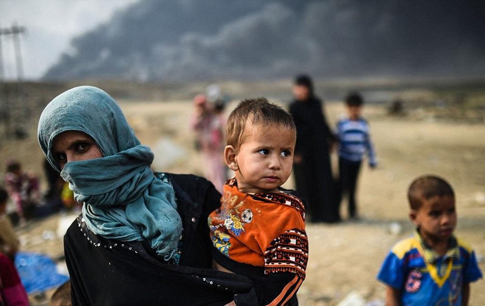 تصاویر : زنان آواره در اطراف موصل‎