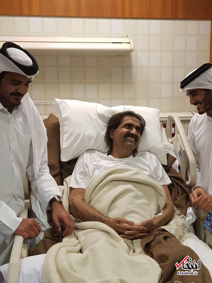 عکس / امیر سابق قطر در بیمارستان