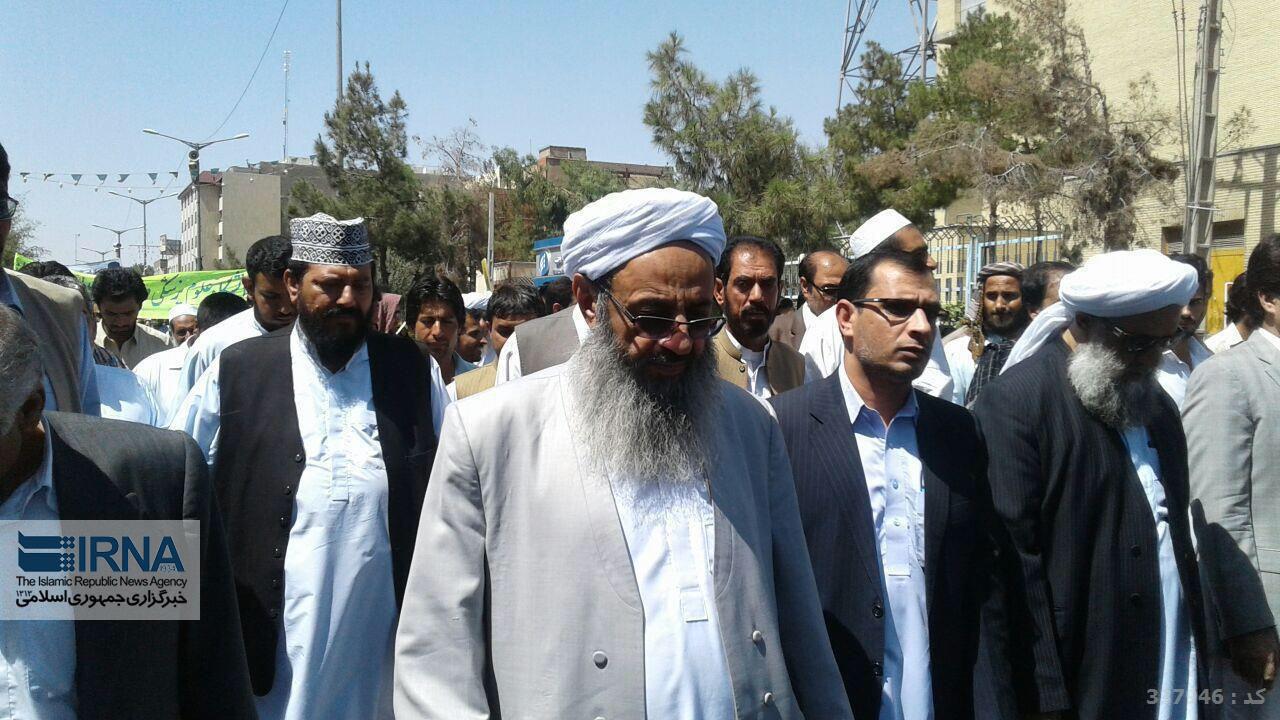 عکس/ حضور مولوی عبدالحمیددر راهپیمایی روز جهانی قدس