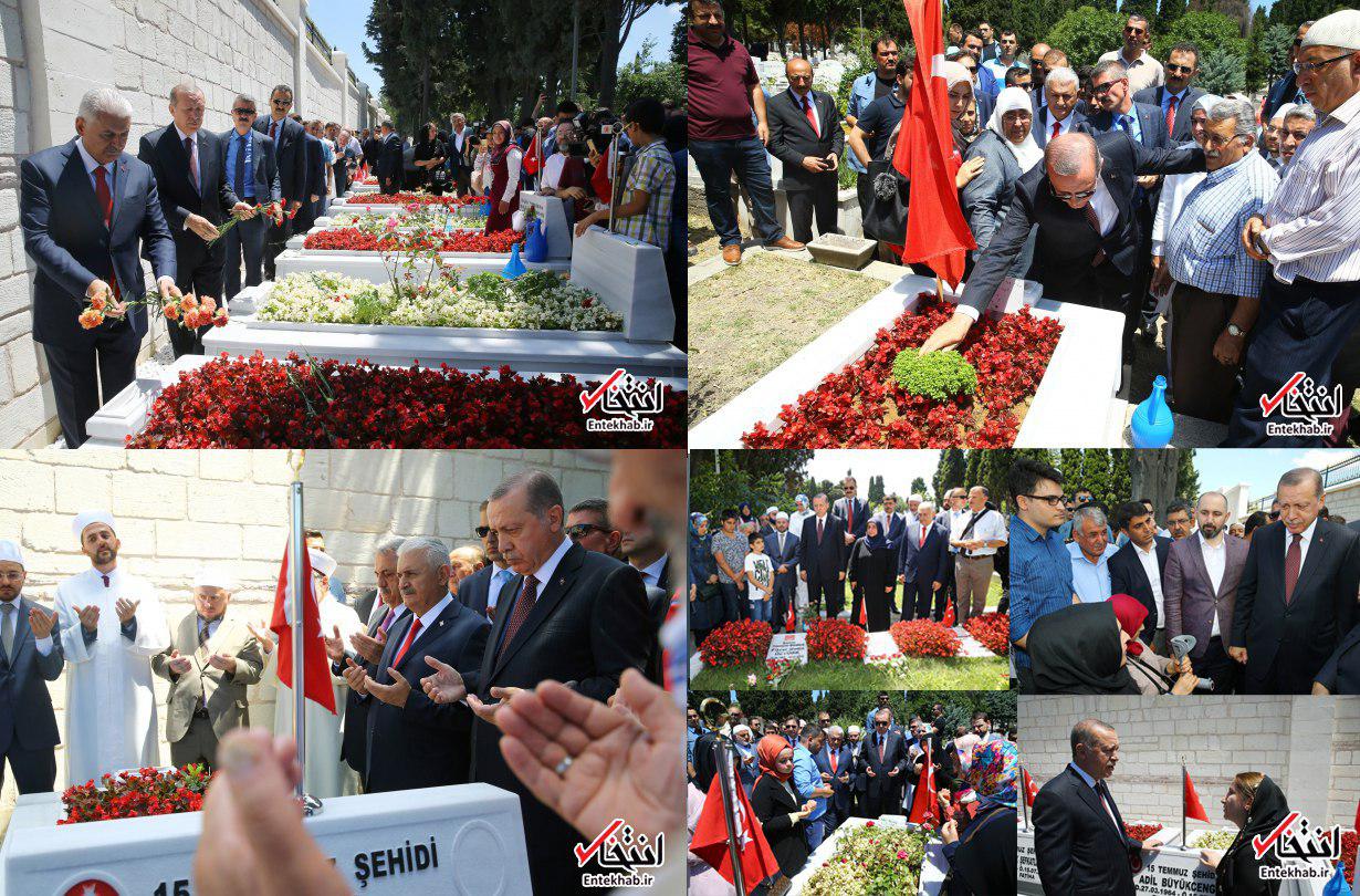 عکس /  اردوغان و بن‌علی بر سر مزار قربانیان کودتا