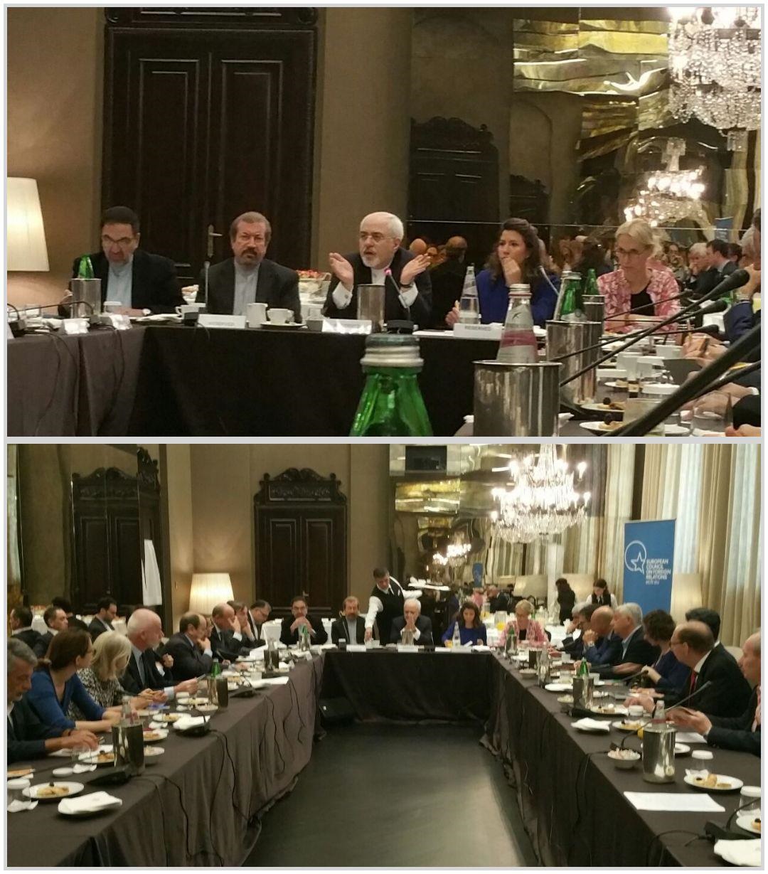 عکس / شرکت ظریف در نشست مرکز اروپایی روابط خارجی
