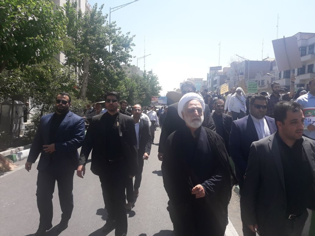 عکس| معاونان دو قوه و برادر مقام معظم رهبری در راهپیمایی روز قدس