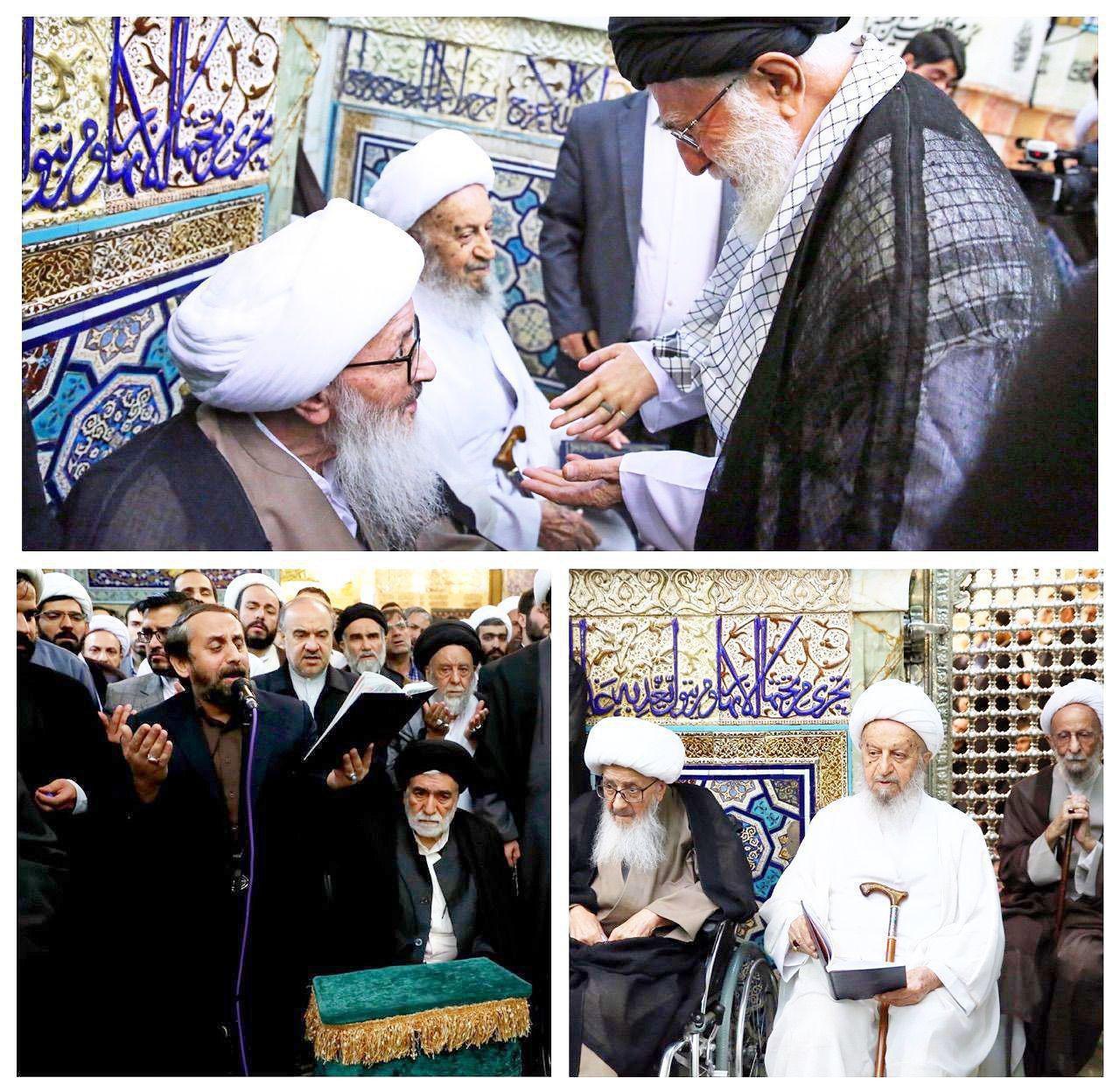 عکس/ حضور مقام معظم رهبری، آیت الله مکارم شیرازی، وحیدخراسانی و مصباح یزدی در مراسم غبارروبی ضریح حرم امام رضا عکس/ حضور مقام معظم رهبری، آیت الله مکارم شیرازی، وحیدخراسانی و مصباح یزدی در مراسم غبارروبی ضریح حرم امام رضا