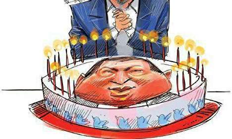 احمدی‌نژاد و کیک تولد چاوز!