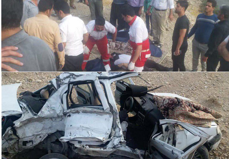 کشته شدن ۵ زائر در تصادف تریلی با سواری تندر ۹۰ در ایلام