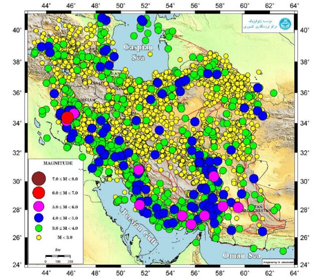 رخداد بیش از ۱۴ هزار و ۵۰۰ زلزله در ایران طی سال ۹۷/ معرفی لرزهخیزترین استانها رخداد بیش از ۱۴ هزار و ۵۰۰ زلزله در ایران طی سال ۹۷/ معرفی لرزهخیزترین استانها