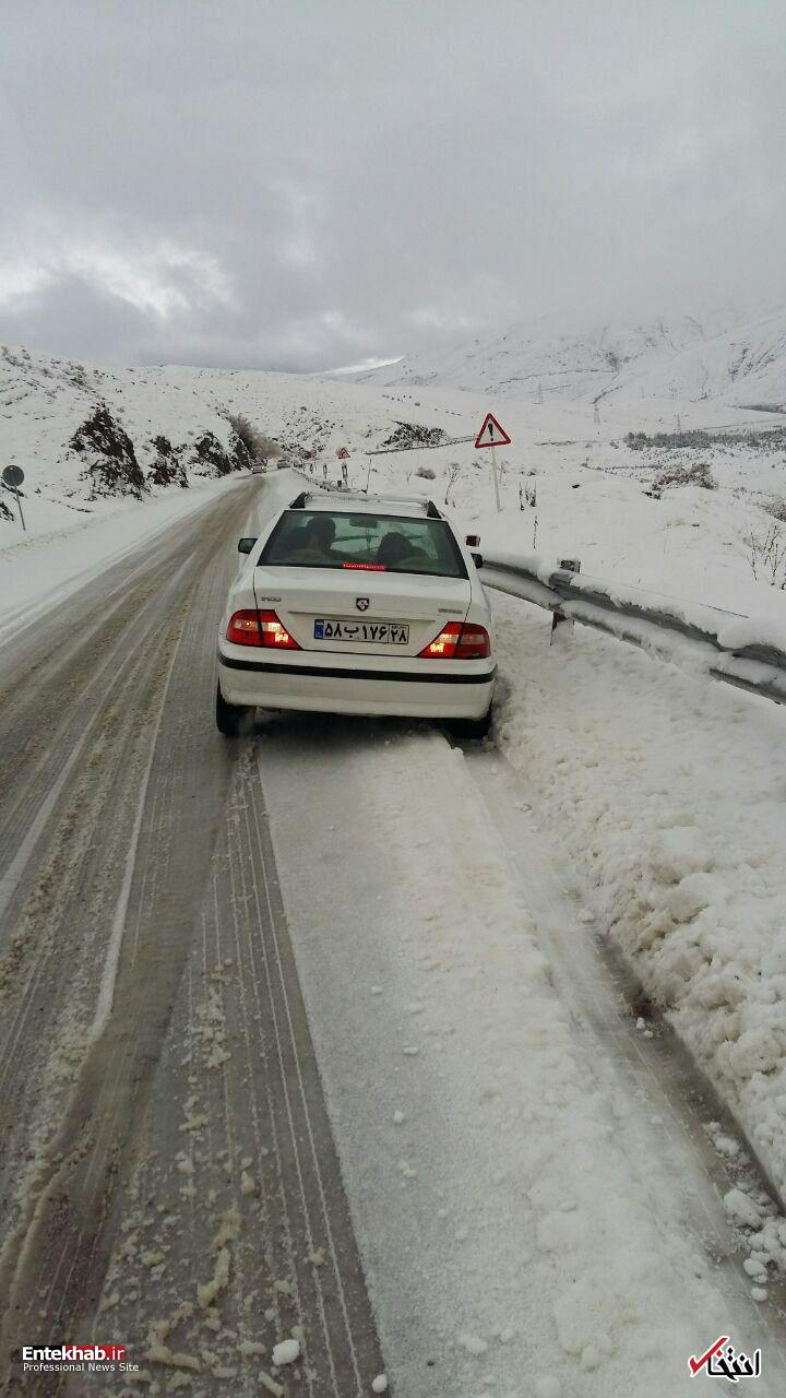 عکس/ بارش۳۰سانتی متری برف در گردنه نوراباد لرستان به نهاونده