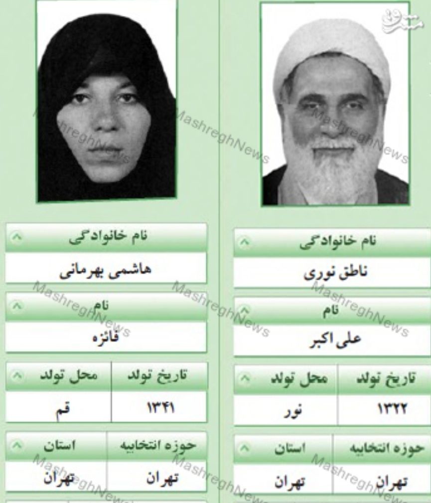 خاطرات آیت&zwnj;الله هاشمی؛ ۲۰ اسفند ۱۳۷۱ تا ۱۳۷۵: بخشی از نتایج قرائت آرا در تهران را اعلام کردند؛  ناطق&rlm; نوری اول و فائزه دوم اعلان شد: با تفاوت ۴۰۰ رأی؛ به نظر بعضی&zwnj;ها، عمداً در این مقطع خوانده&zwnj;اند که در اولین اعلان، رییس&rlm; مجلس اول باشد