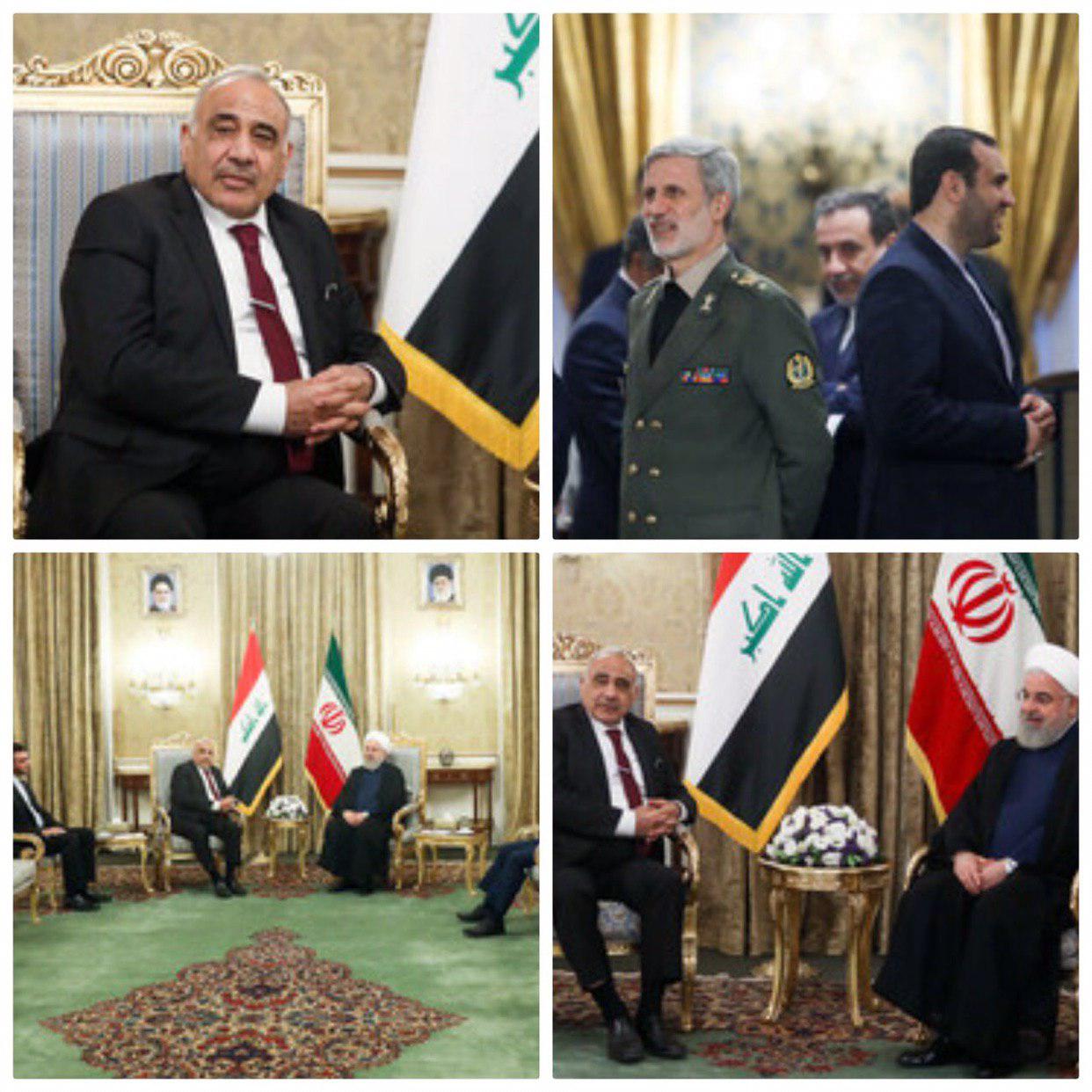 عادل عبدالمهدی به محض ورود به تهران با حسن روحانی دیدار کرد +عکس