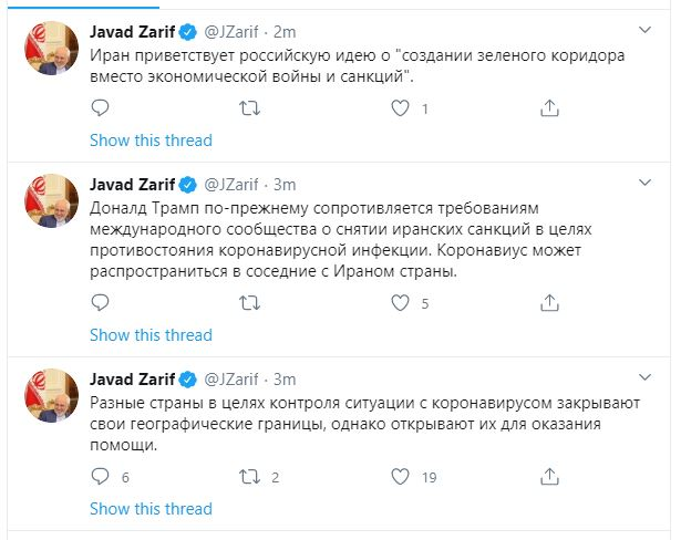 ظریف: ایران از ایده روسیه برای ایجاد &laquo;گذرگاه سبز&raquo; استقبال می&zwnj;کند