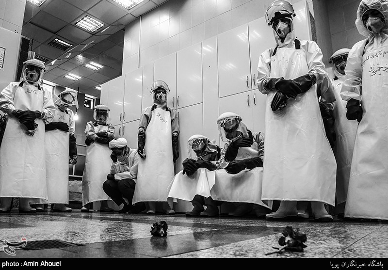 تصاویر: سالن تطهیر متوفیان کرونایی