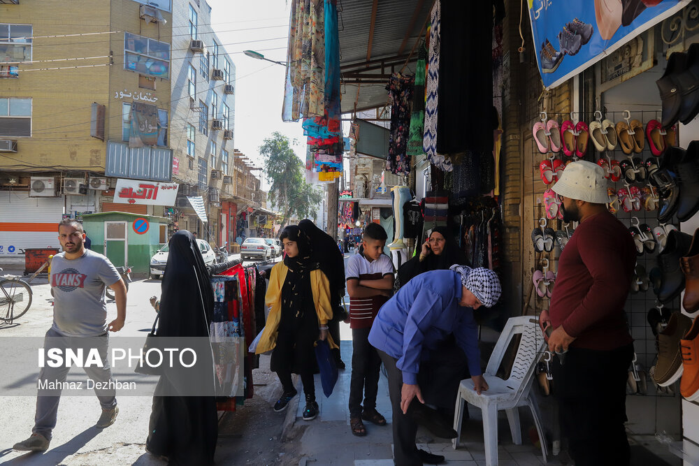 تصاویر: بازار اهواز پس از اجرای طرح فاصله&zwnj;گذاری هوشمند