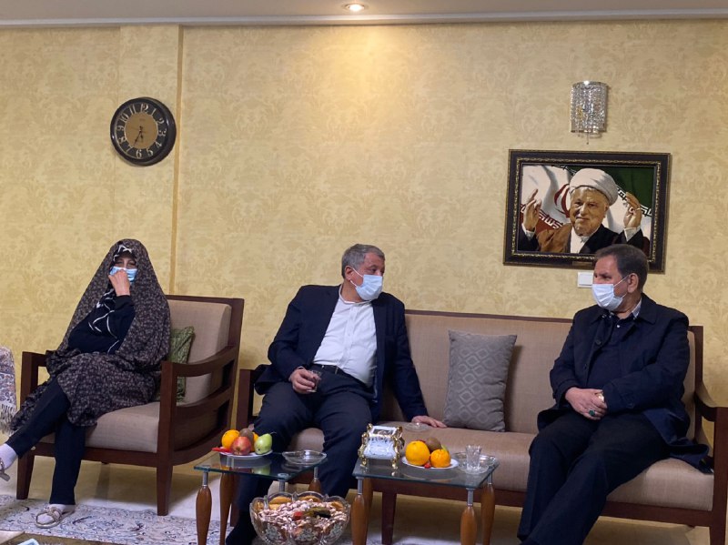 عکس/ دیدار جهانگیری با خانواده و همسر آیت الله هاشمی در چهارمین سالگرد درگذشت او