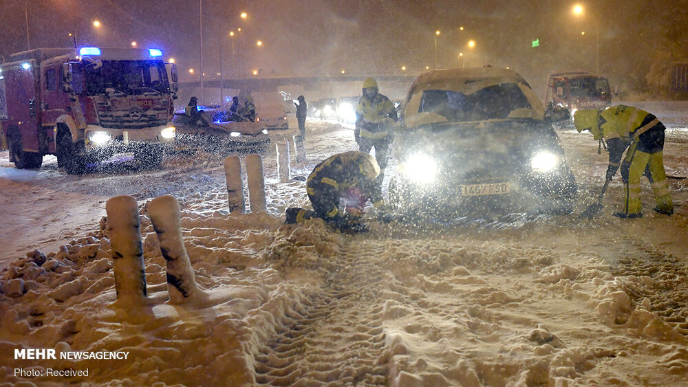 تصاویر: برف و سرمای کم سابقه در اسپانیا