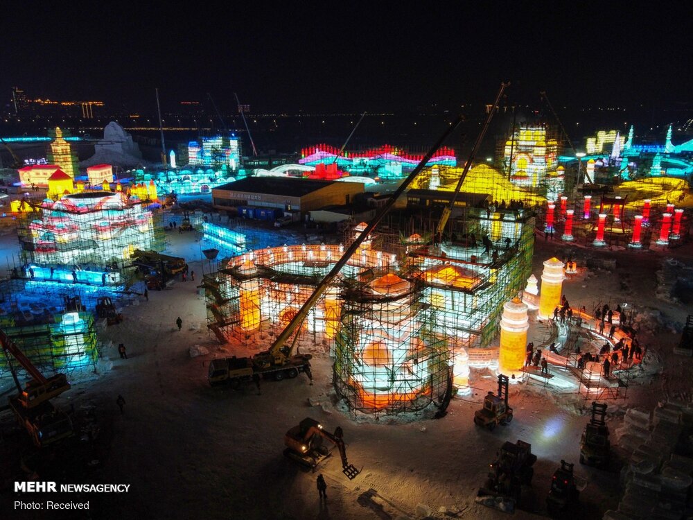 تصاویر: آغاز ساخت شهر یخی در چین