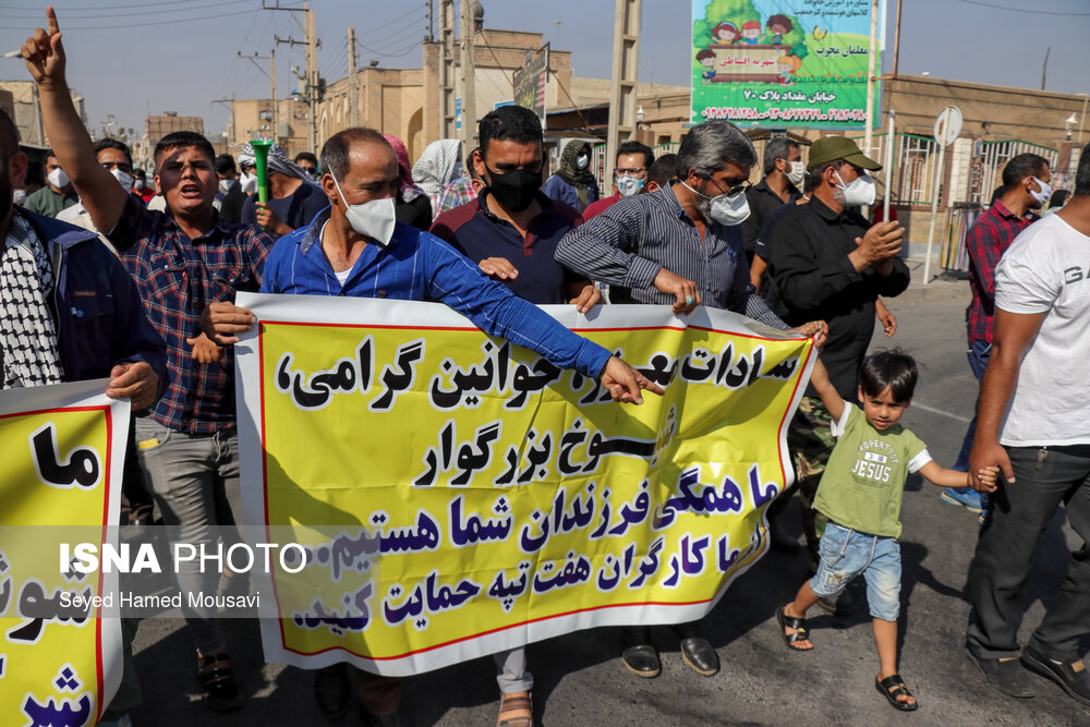 تصاویر: اعتراض کارگران هفت&zwnj;تپه به عدم پرداخت مناسب مطالبات