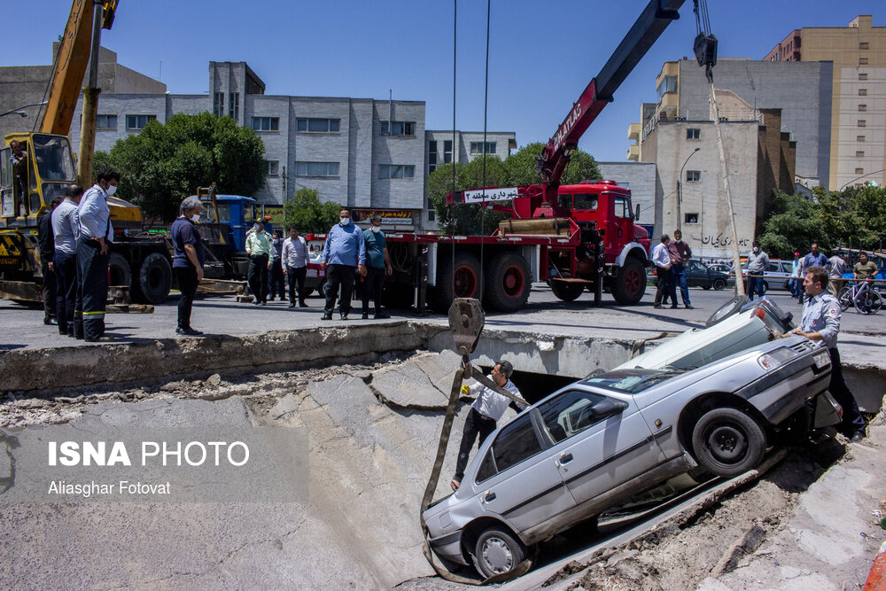 تصاویر: نشست زمین در مجاورت دانشگاه هنر تبریز