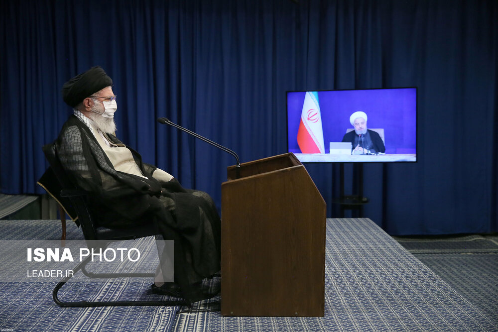 تصاویر: ارتباط تصویری مقام معظم رهبری با جلسه هیات دولت