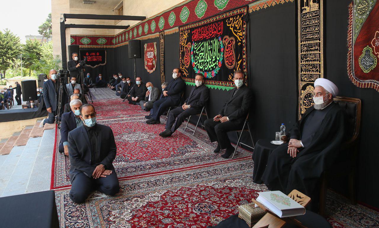 مراسم عزاداری حضرت سید الشهداء(ع) با حضور روحانی.چهارم شهریور ۹۹ + تصاویر
