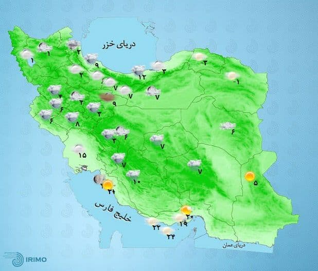 وضعیت آب و هوا، امروز ۱۶ آذر ۹۹ / در کدام شهر&zwnj;ها باران و این مناطق برف می&zwnj;بارد؟