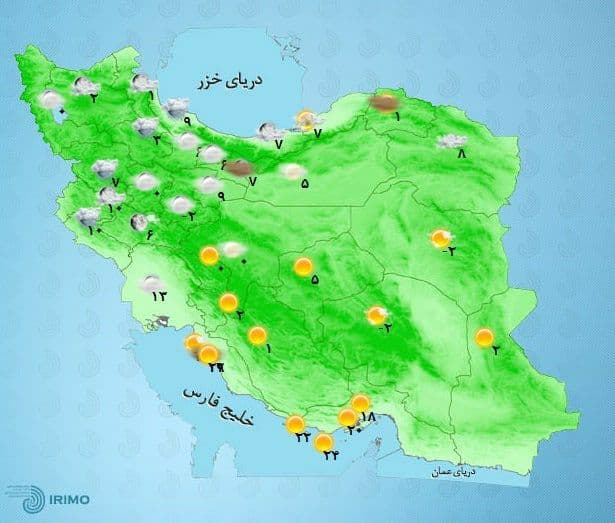وضعیت آب و هوا، امروز ۶ آذر ۹۹ / پیش&zwnj;بینی بارش شدید باران و برف در ۱۶ استان