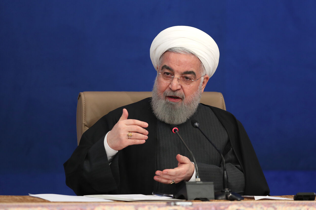 روحانی: رفع تحریم ها و مبارزه با پولشویی از برنامه های دولت برای تحقق شعار سال ۱۴۰۰ است روحانی: رفع تحریم ها و مبارزه با پولشویی از برنامه های دولت برای تحقق شعار سال ۱۴۰۰ است
