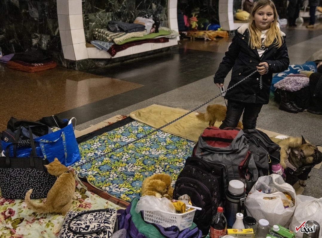 تصاویری از وضعیت اسفبار بار اوکراینی&zwnj;ها در متروی کی یف