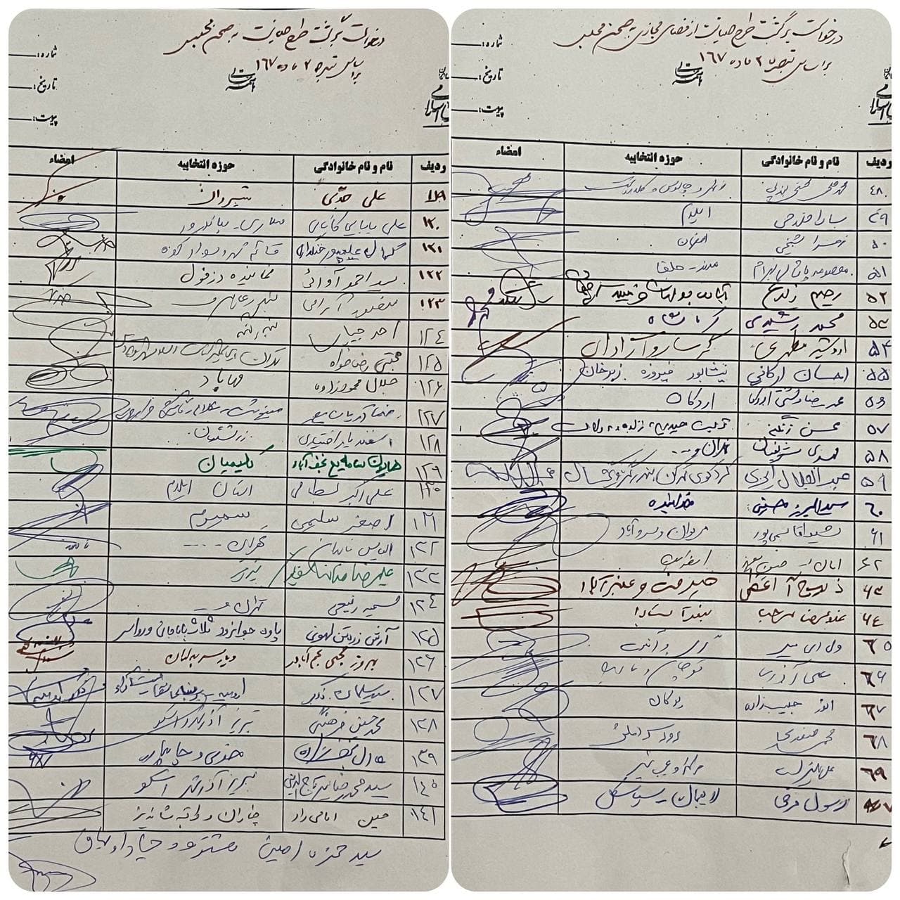 اعلام اسامی ١۶٧ نماینده که درخواست بازگشت طرح صیانت به صحن علنی مجلس را مطرح کردند اعلام اسامی ١۶٧ نماینده که درخواست بازگشت طرح صیانت به صحن علنی مجلس را مطرح کردند