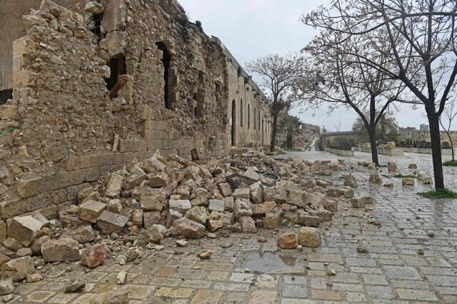 تخریب ارگ ثبت جهانی حلب در زلزله