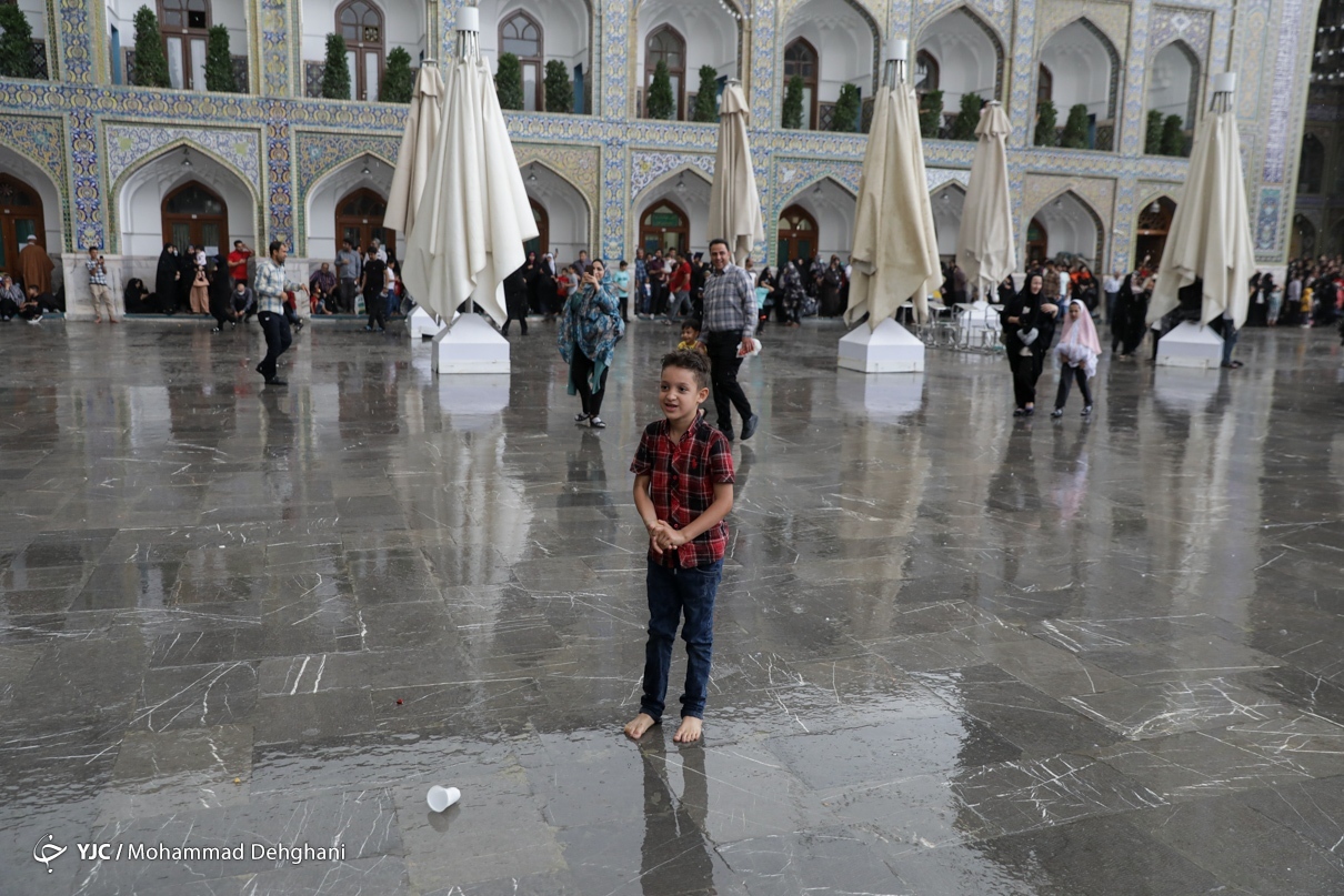 تصاویر: باران رحمت در شب میلاد امام رضا (ع)