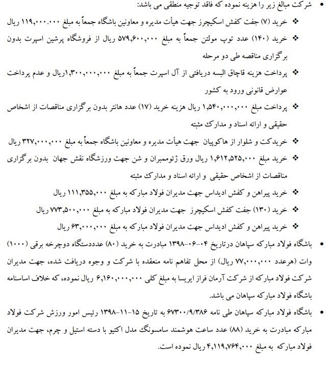 از تاج تا ساکت؛ تمام تخلفات ورزشی کارخانه فولاد مبارکه