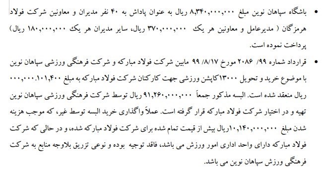 از تاج تا ساکت؛ تمام تخلفات ورزشی کارخانه فولاد مبارکه
