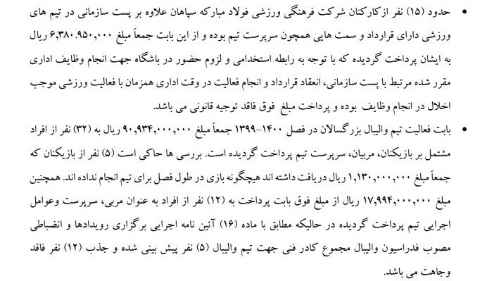 از تاج تا ساکت؛ تمام تخلفات ورزشی کارخانه فولاد مبارکه
