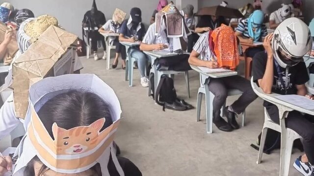 استفاده از کلاههای ضدتقلب ابتکاری در یک کالج فیلیپینی استفاده از کلاههای ضدتقلب ابتکاری در یک کالج فیلیپینی