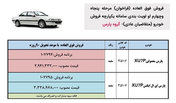 آخرین مهلت فروش فوری پژو پارس ایران خودرو (بهمن ۱۴۰۲)