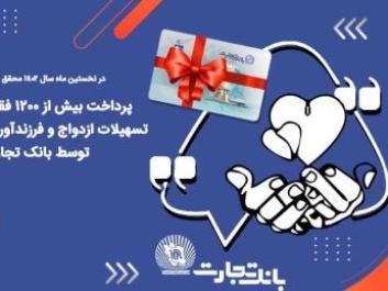 پرداخت بیش از 1200 فقره تسهیلات ازدواج و فرزندآوری توسط بانک تجارت پرداخت بیش از 1200 فقره تسهیلات ازدواج و فرزندآوری توسط بانک تجارت