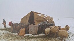 ویدیو / گرفتاری عشایر در برف و کولاک اهر