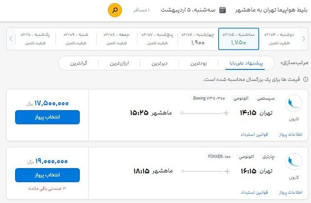 افزایش ۱۰۰ درصدی و چراغ خاموش بلیت هواپیما