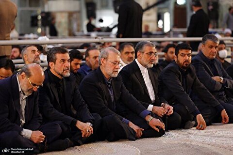 تصاویر / روحانی، احمدی‌نژاد، لاریجانی در مراسم سالگرد امام