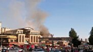 ویدیویی از لحظات ابتدایی آتش‌سوزی در بخشی از بازار تجریش