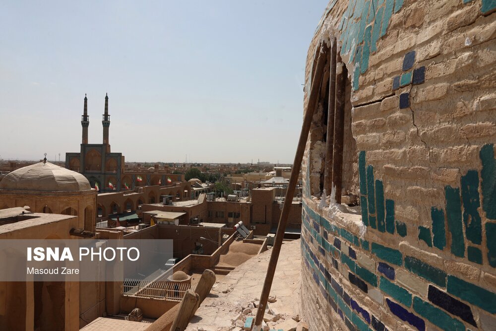 تصاویر: گنبد مسجد امیرچخماق پس از ریزش