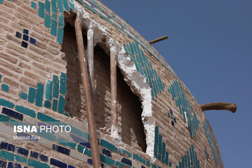 تصاویر: گنبد مسجد امیرچخماق پس از ریزش