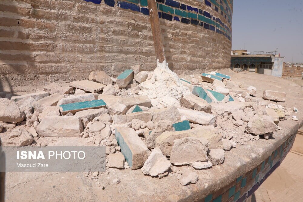 تصاویر: گنبد مسجد امیرچخماق پس از ریزش