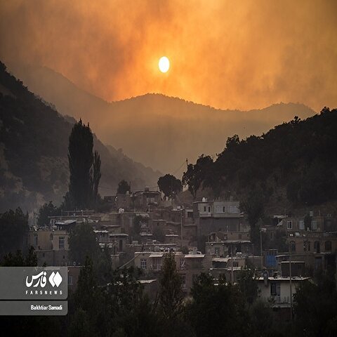 تصاویر: شعله‌هایی که آسمان «مریوان» را درنوردید