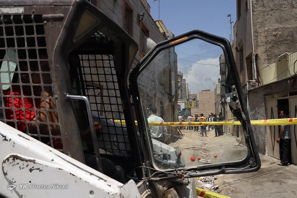 تصاویر:  انفجار شدید در یک ساختمان ۳ طبقه مسکونی در جوانمرد قصاب