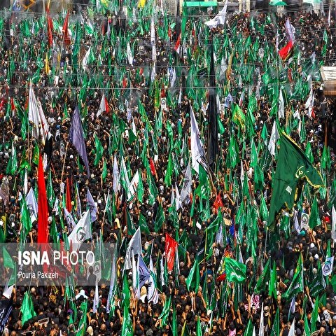 تصاویر: سوگواری «طایفه طویریج» در ظهر عاشورا - کربلاء
