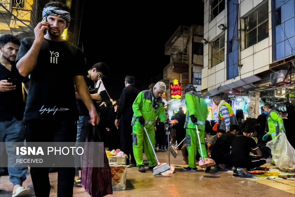 تصاویر: خدمت رسانی پاکبانان شهرداری تهران در نجف و کربلا