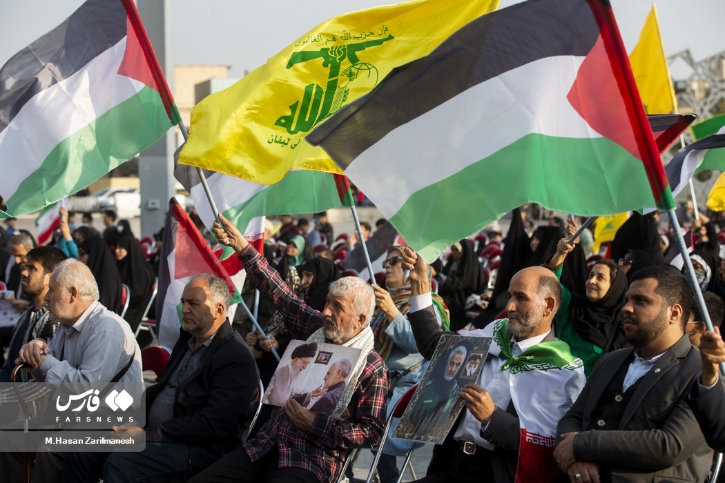 تصاویر: پخش سخنرانی دبیر کل حزب الله در تهران